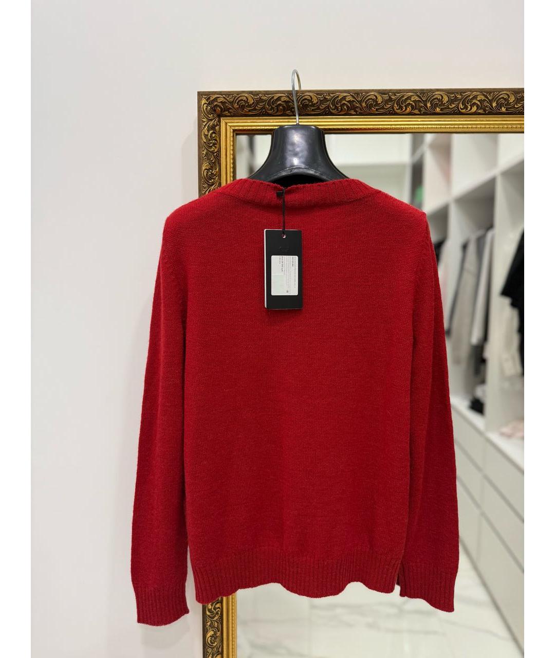 WEEKEND MAX MARA Красный шерстяной джемпер / свитер, фото 3