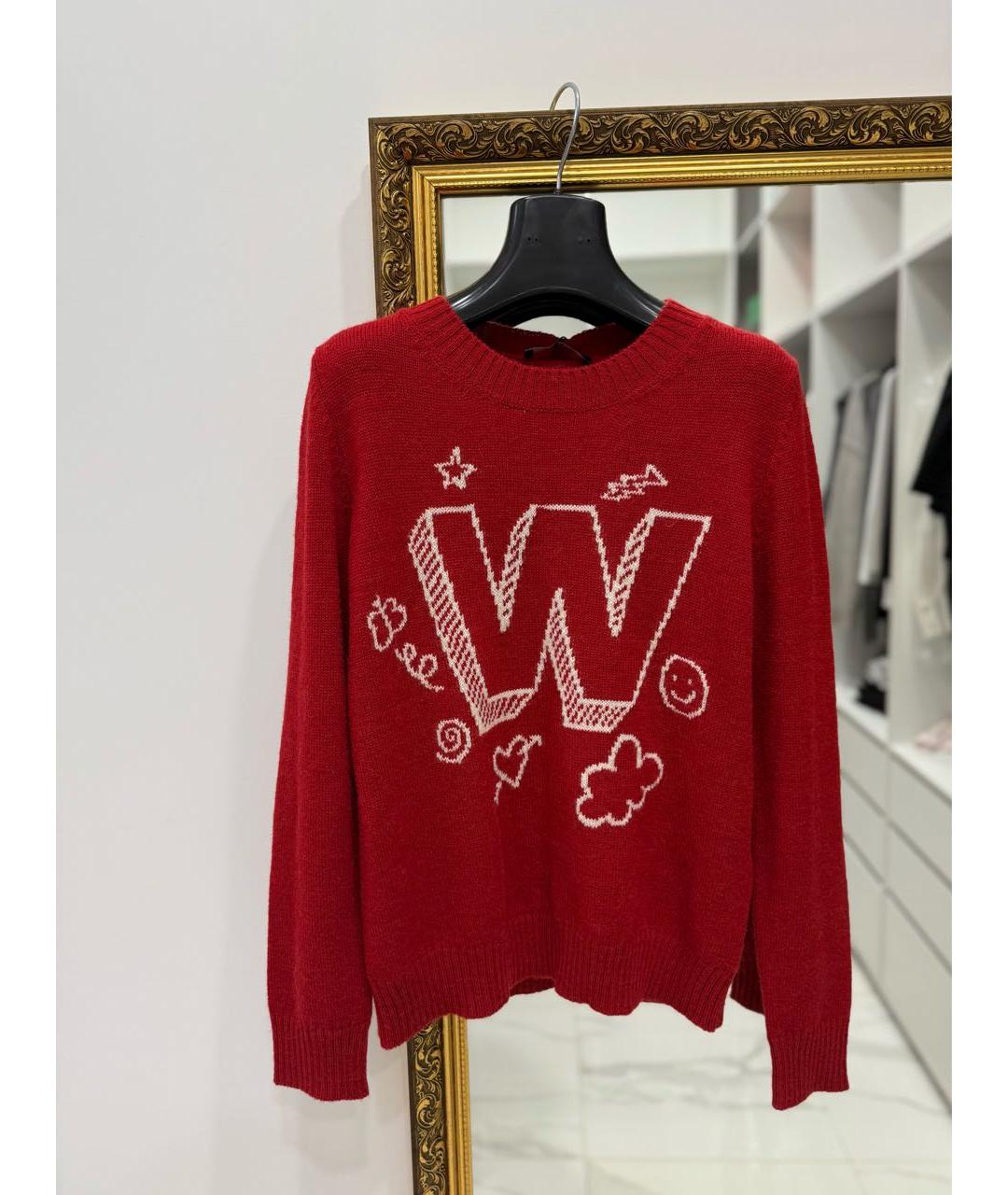 WEEKEND MAX MARA Красный шерстяной джемпер / свитер, фото 2