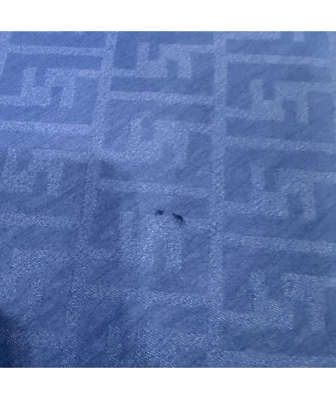 FENDI Темно-синий шерстяной шарф, фото 7