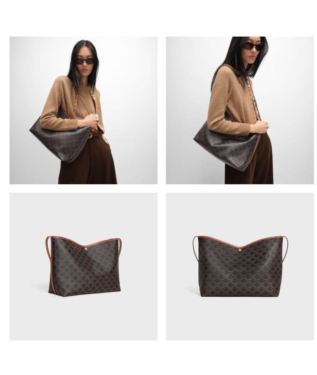 CELINE Коричневая кожаная сумка через плечо, фото 2