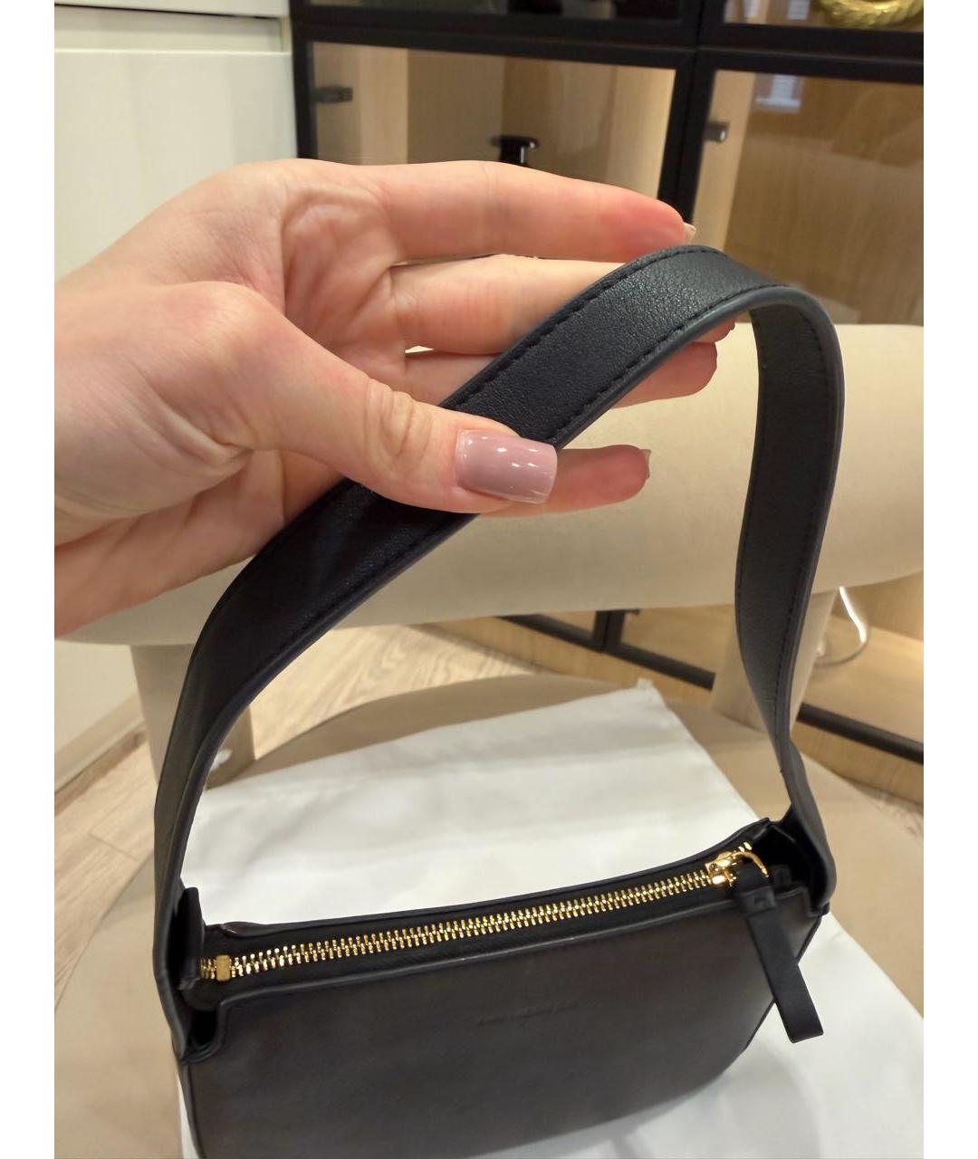 KARL LAGERFELD Черная кожаная сумка через плечо, фото 2