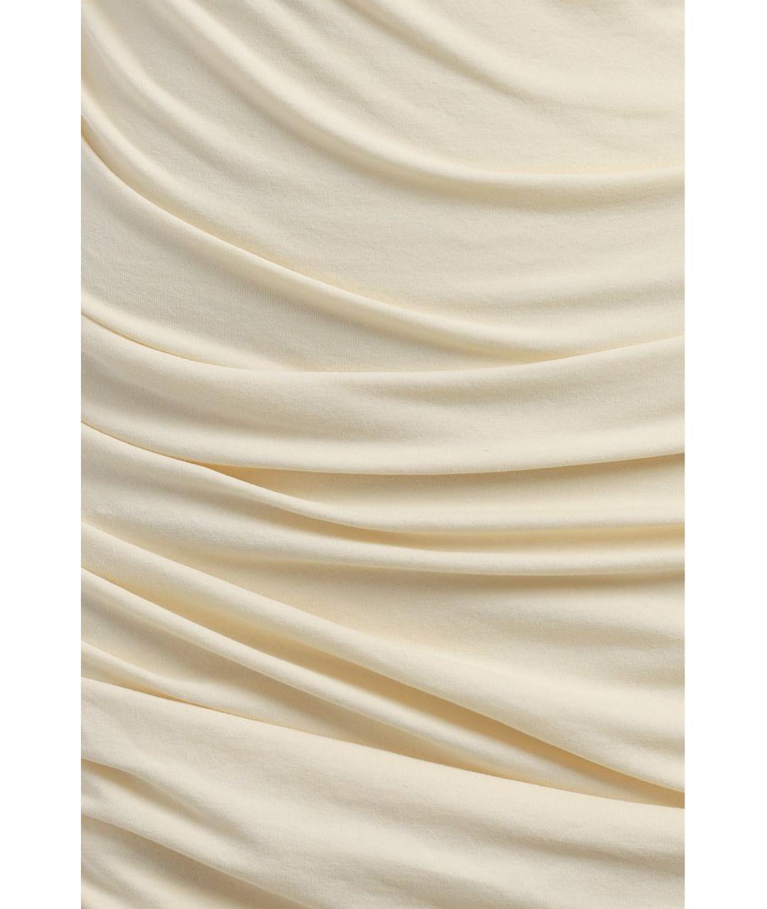 KHAITE Бежевое хлопко-эластановое вечернее платье, фото 3