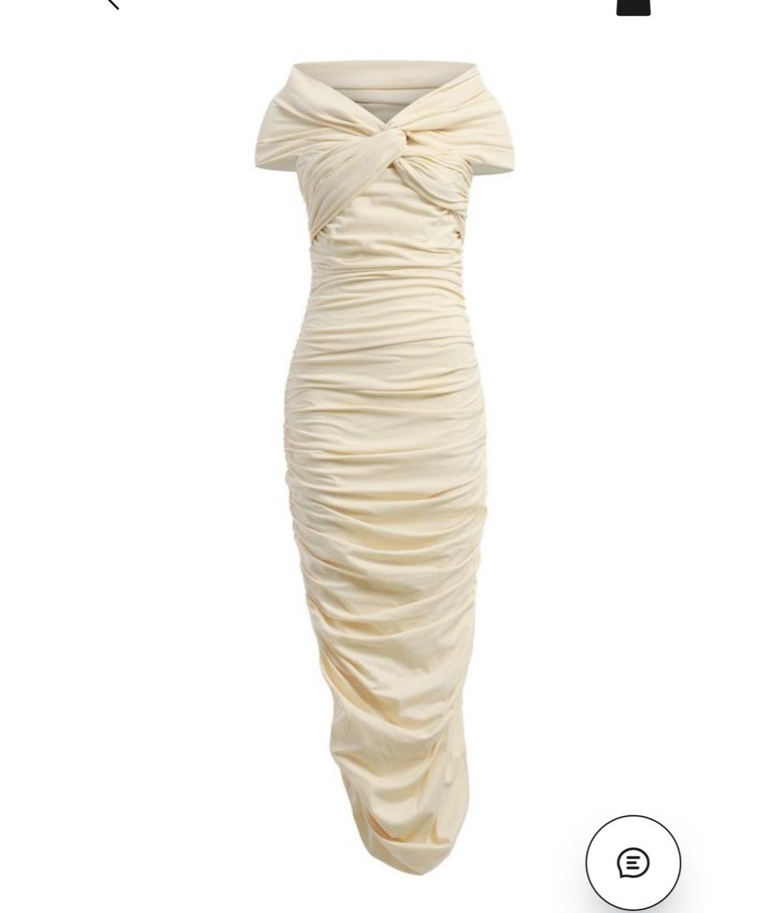 KHAITE Бежевое хлопко-эластановое вечернее платье, фото 6