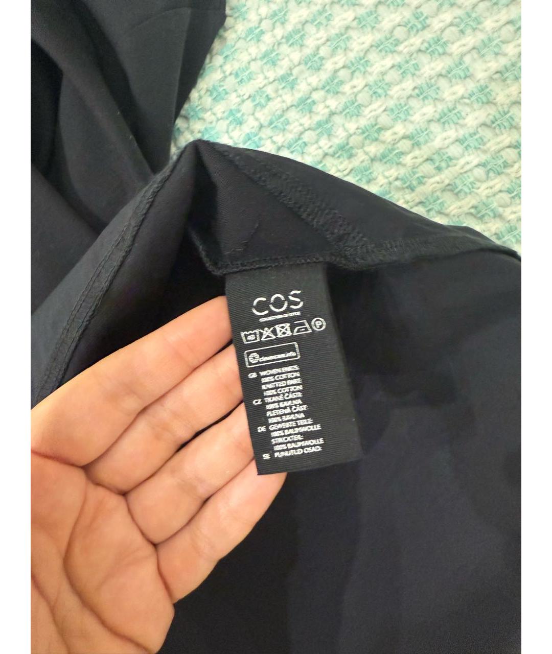 COS Черное хлопковое повседневное платье, фото 3