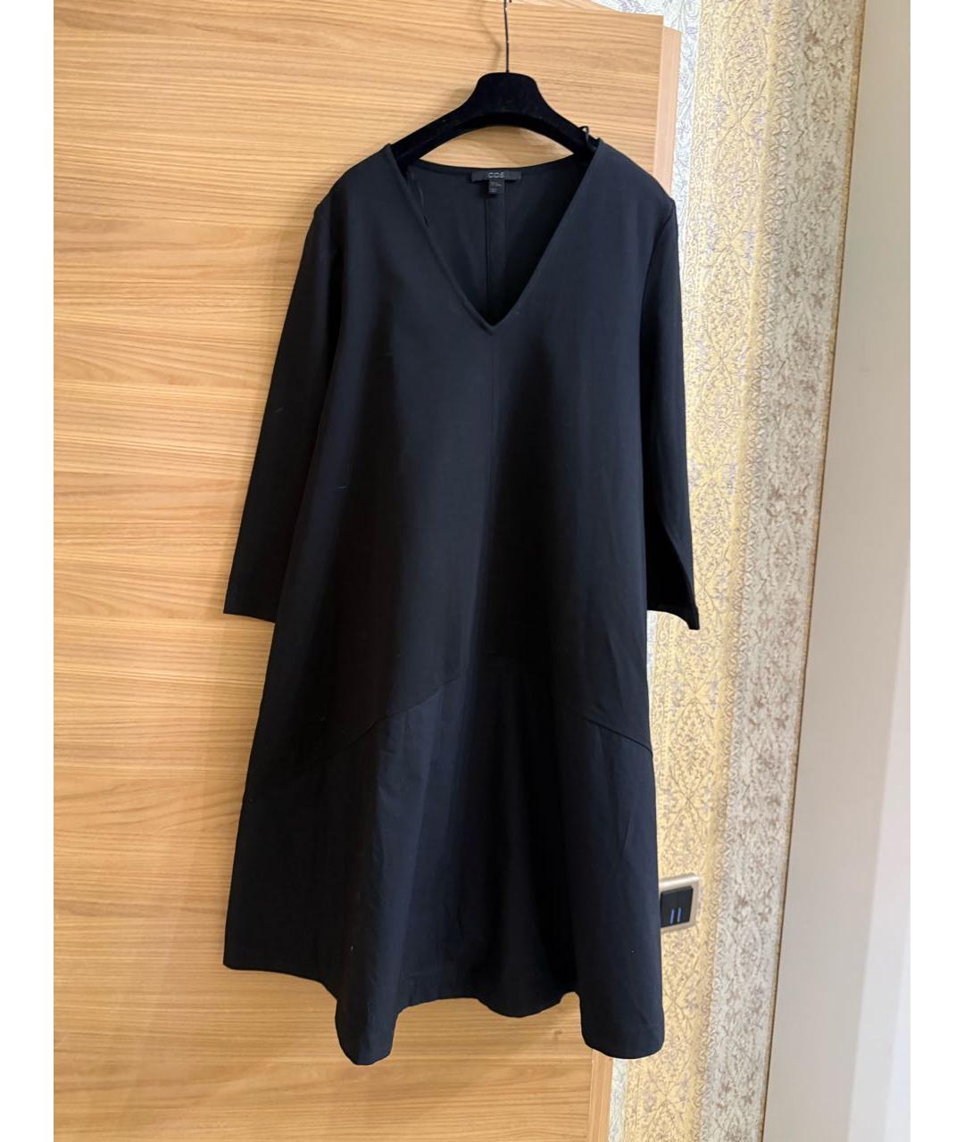 COS Черное хлопковое повседневное платье, фото 6