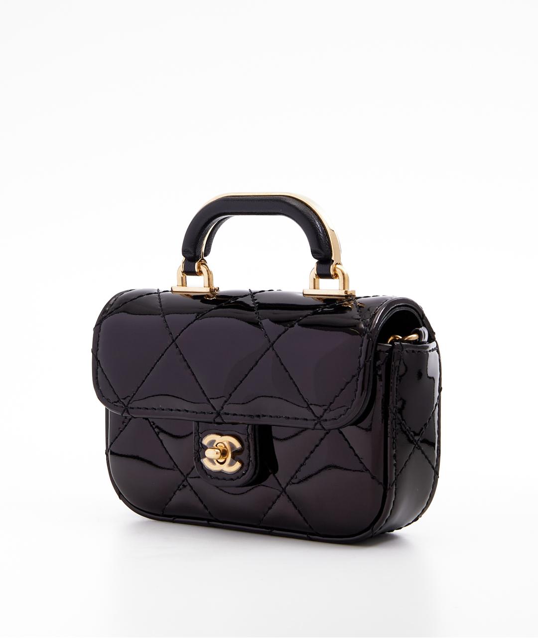 CHANEL Черная кожаная сумка через плечо, фото 2