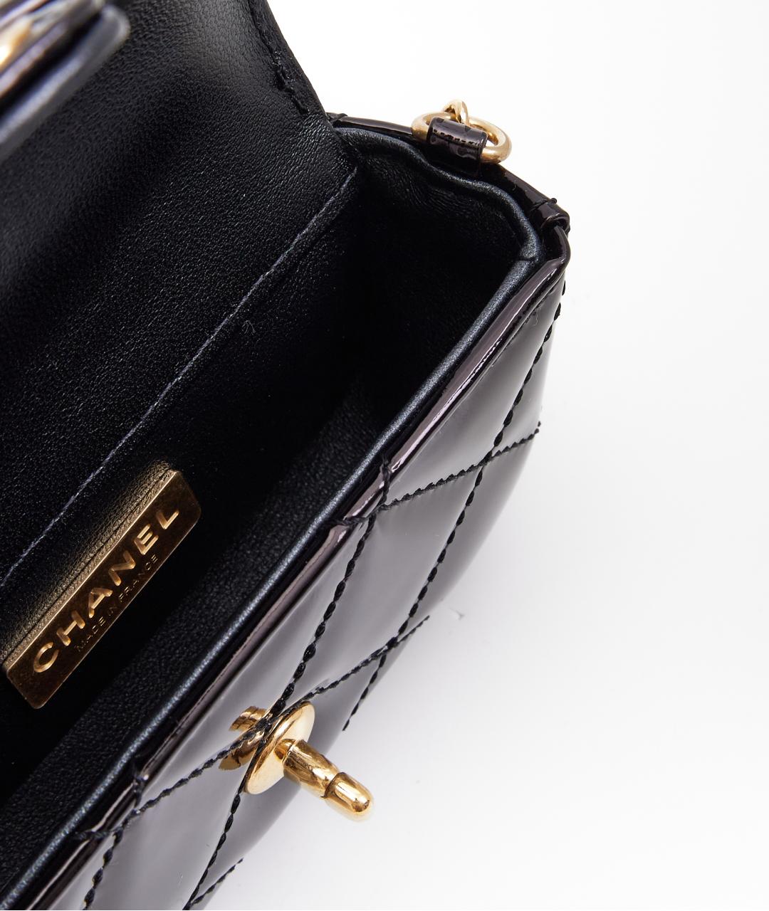 CHANEL Черная кожаная сумка через плечо, фото 6