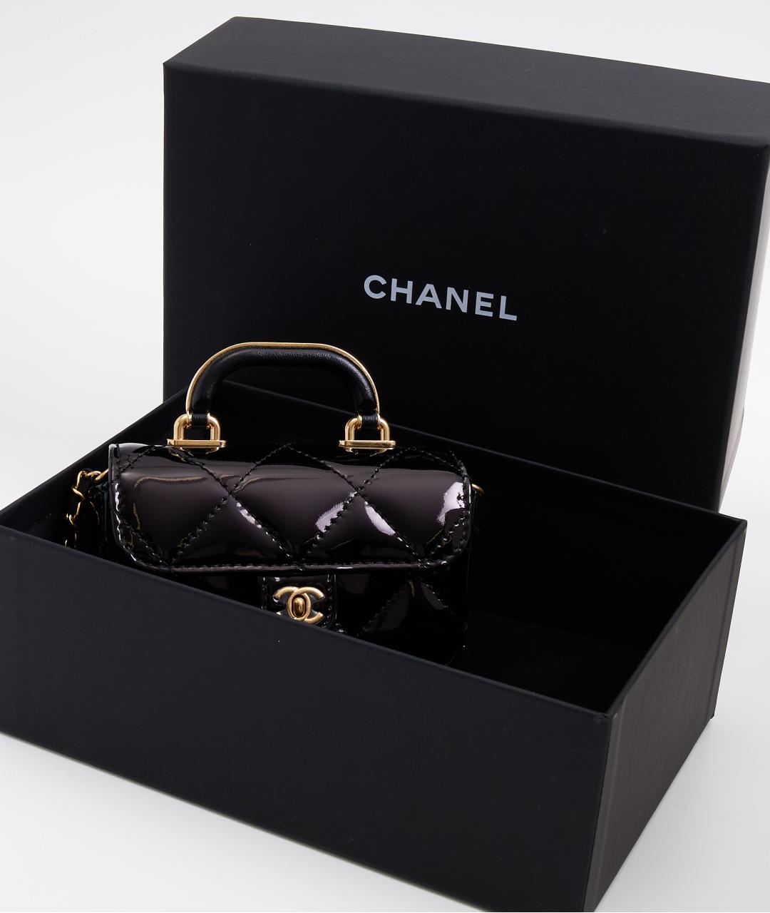 CHANEL Черная кожаная сумка через плечо, фото 7