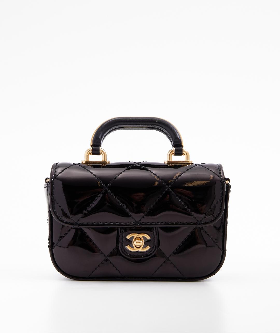 CHANEL Черная кожаная сумка через плечо, фото 8