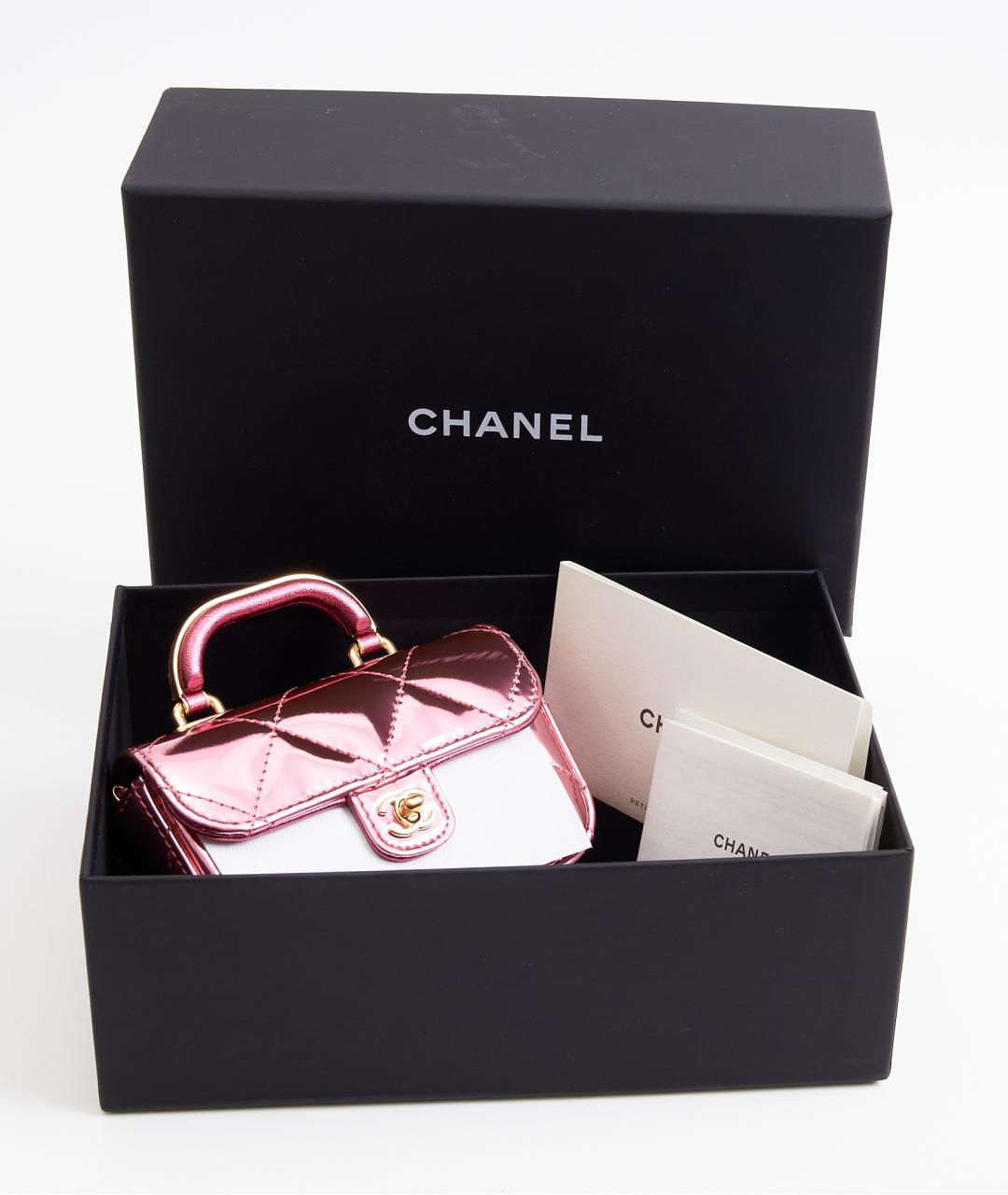 CHANEL Розовая кожаная сумка через плечо, фото 8