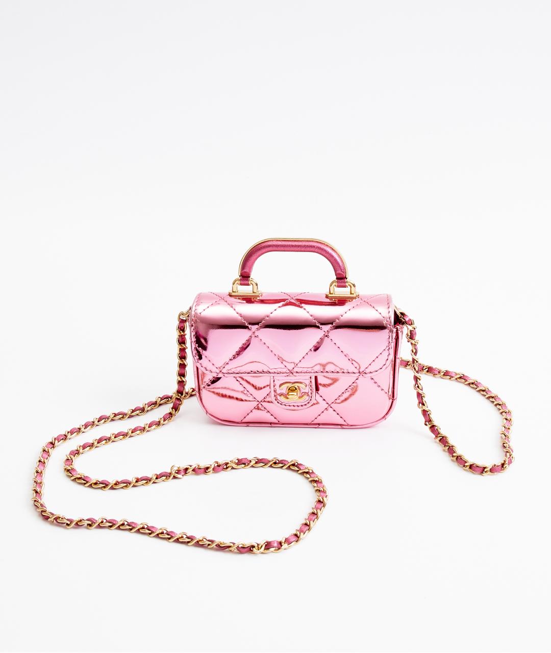 CHANEL Розовая кожаная сумка через плечо, фото 9