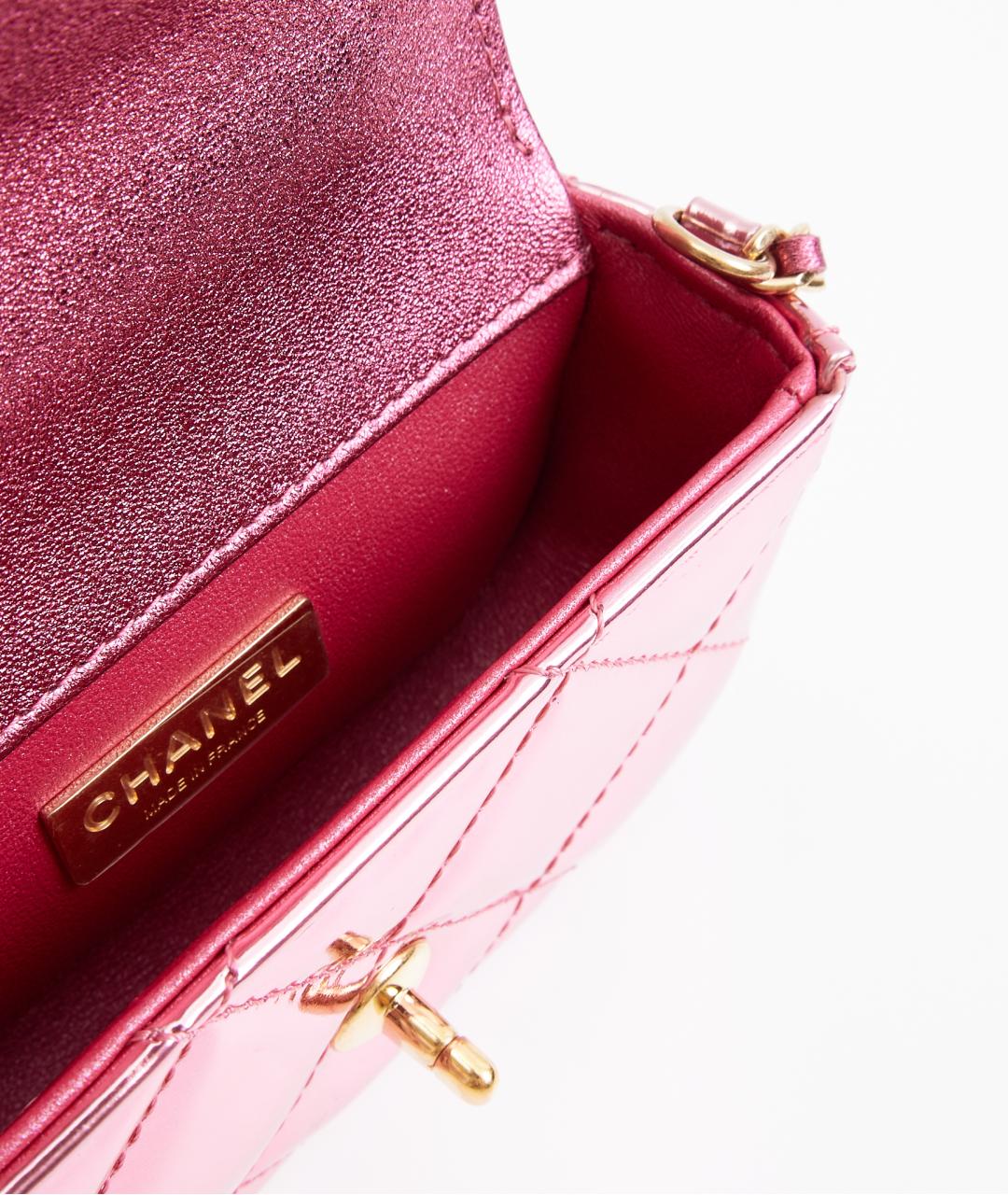CHANEL Розовая кожаная сумка через плечо, фото 7