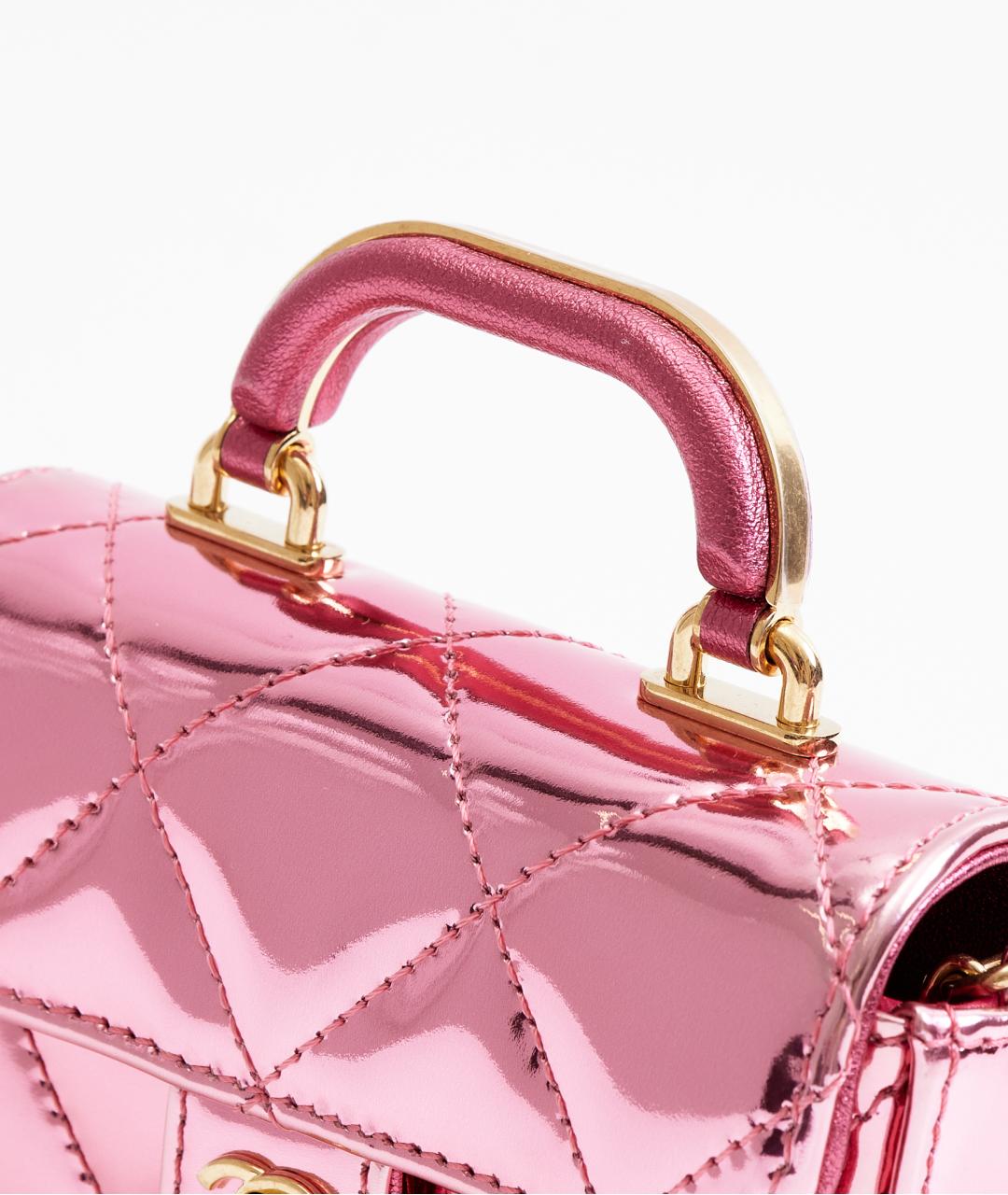 CHANEL Розовая кожаная сумка через плечо, фото 4