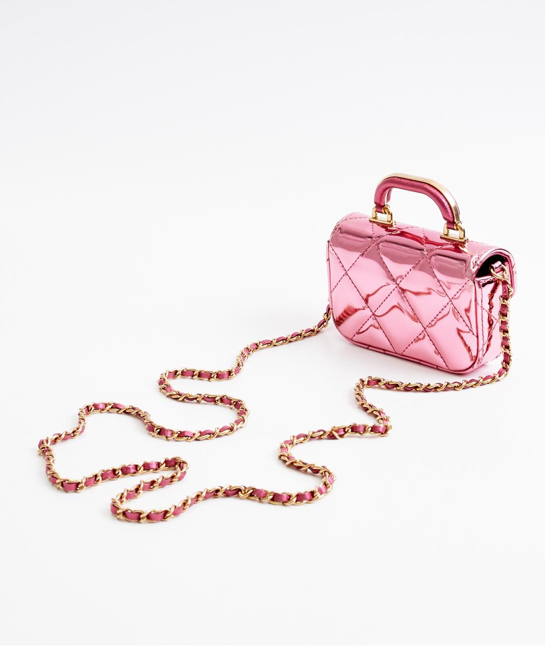 CHANEL Розовая кожаная сумка через плечо, фото 5