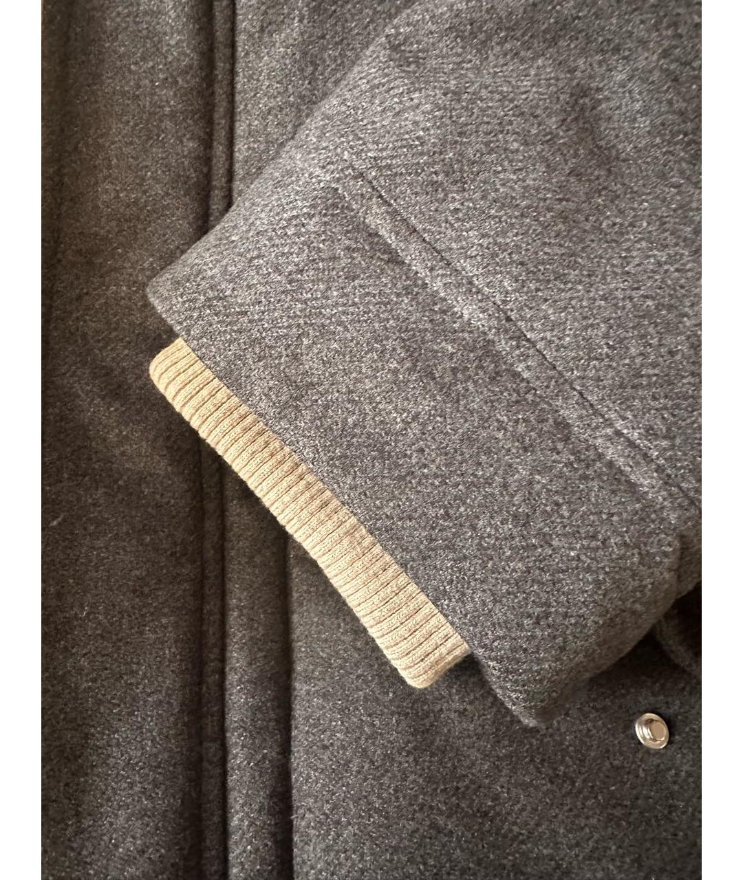 BRUNELLO CUCINELLI Серый шерстяной пуховик, фото 5
