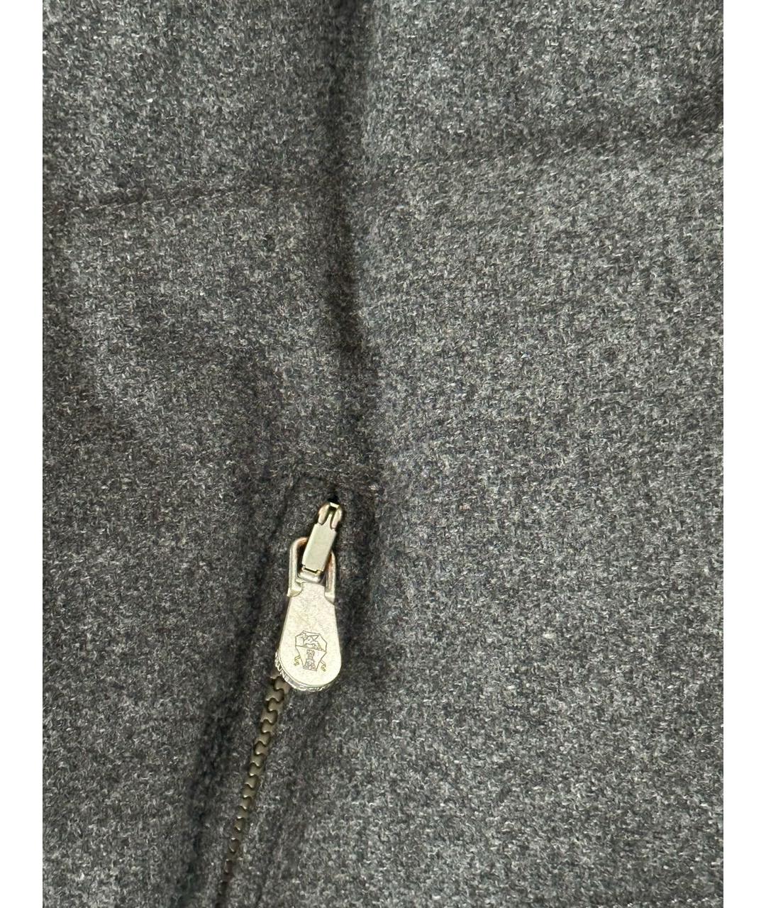 BRUNELLO CUCINELLI Серый шерстяной пуховик, фото 4