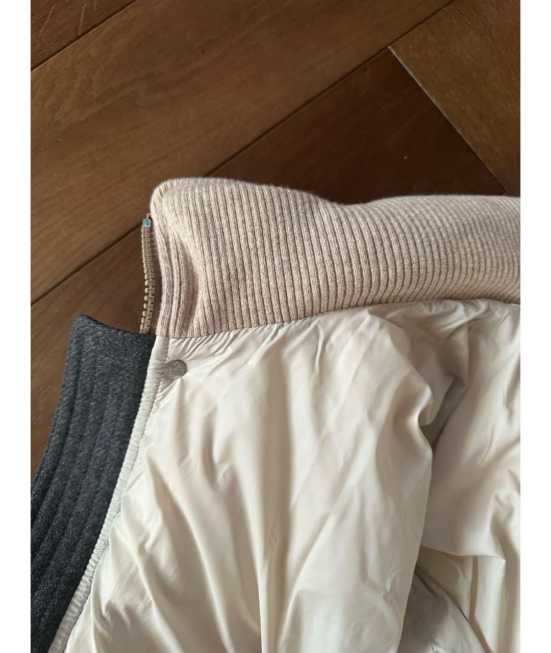 BRUNELLO CUCINELLI Серый шерстяной пуховик, фото 6