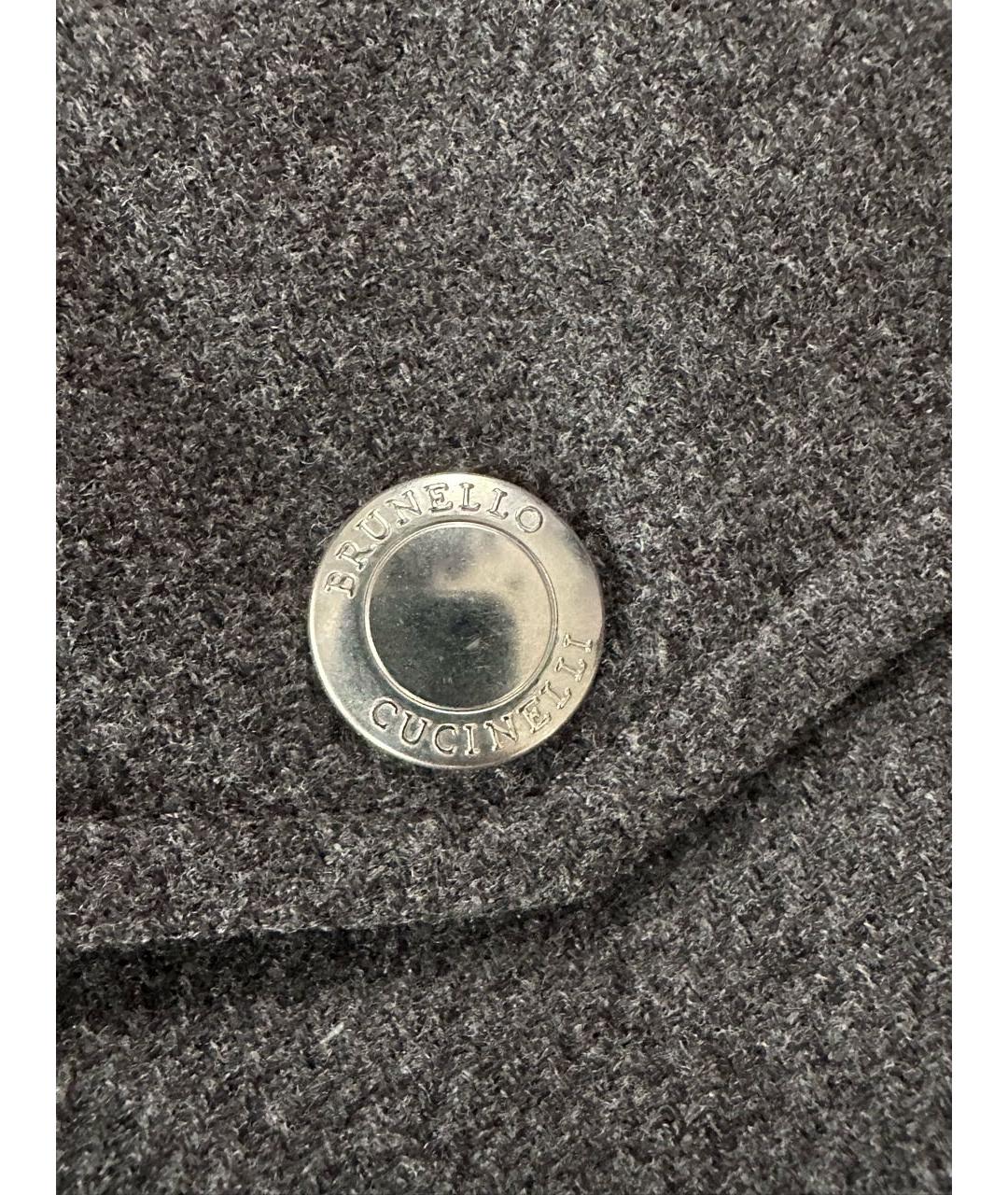 BRUNELLO CUCINELLI Серый шерстяной пуховик, фото 3