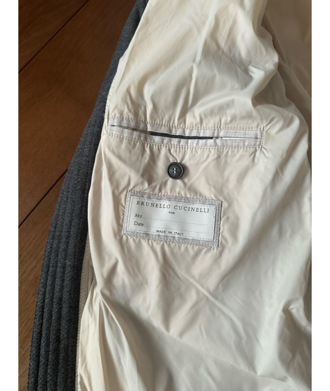 BRUNELLO CUCINELLI Серый шерстяной пуховик, фото 7