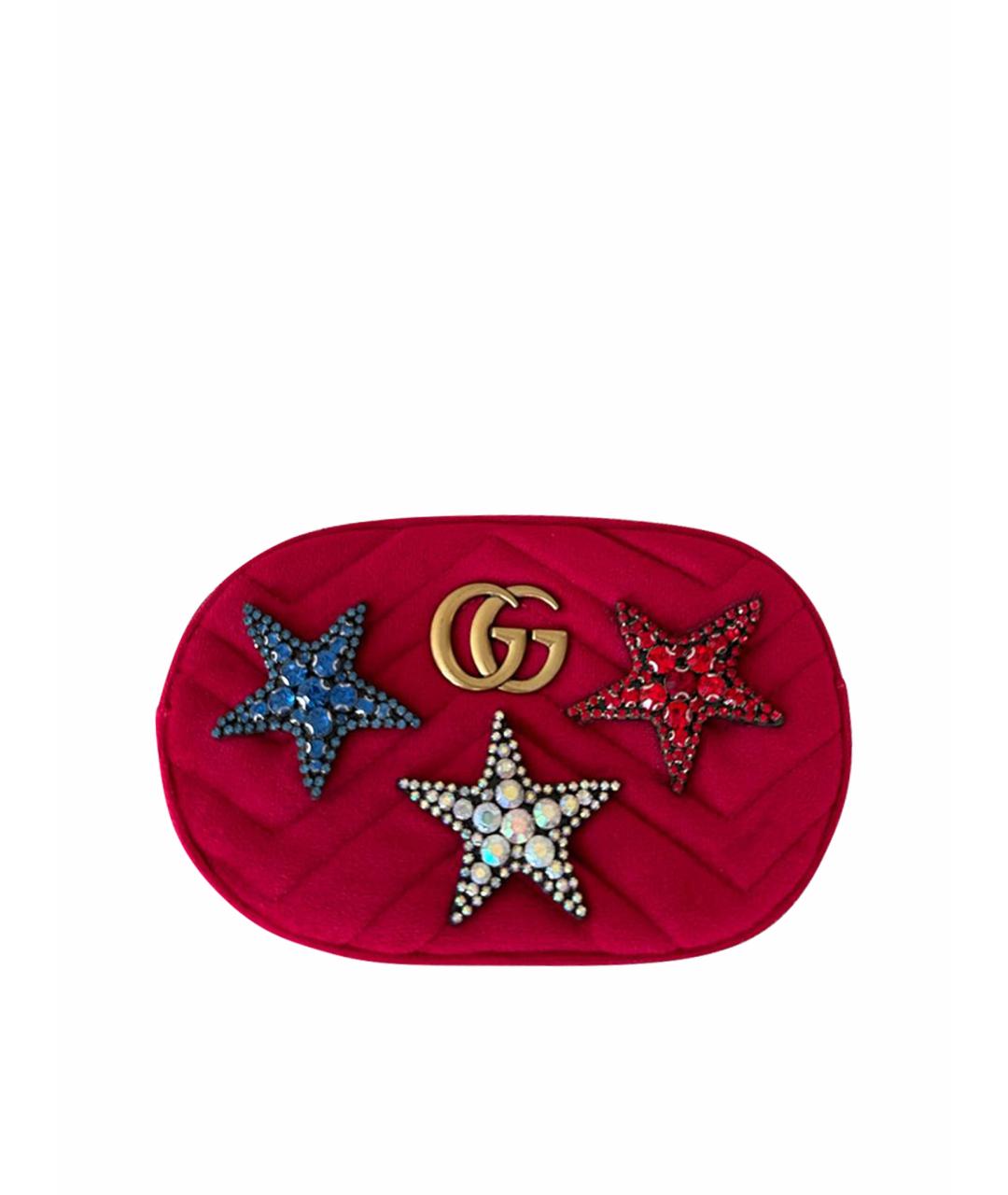 GUCCI Фуксия бархатная поясная сумка, фото 1