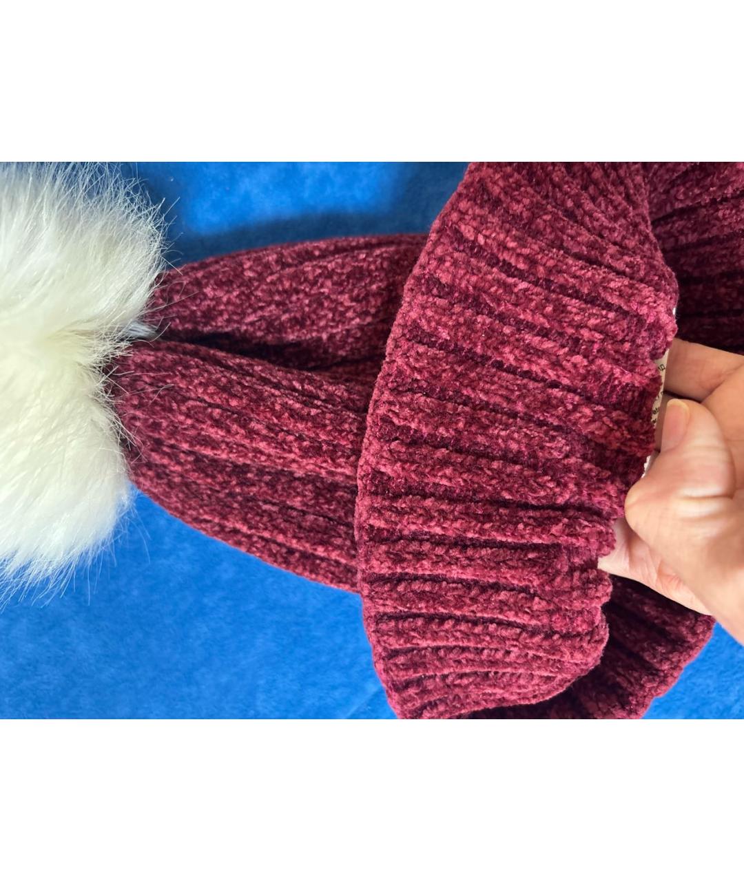 EA7 Бордовая шапка, фото 4