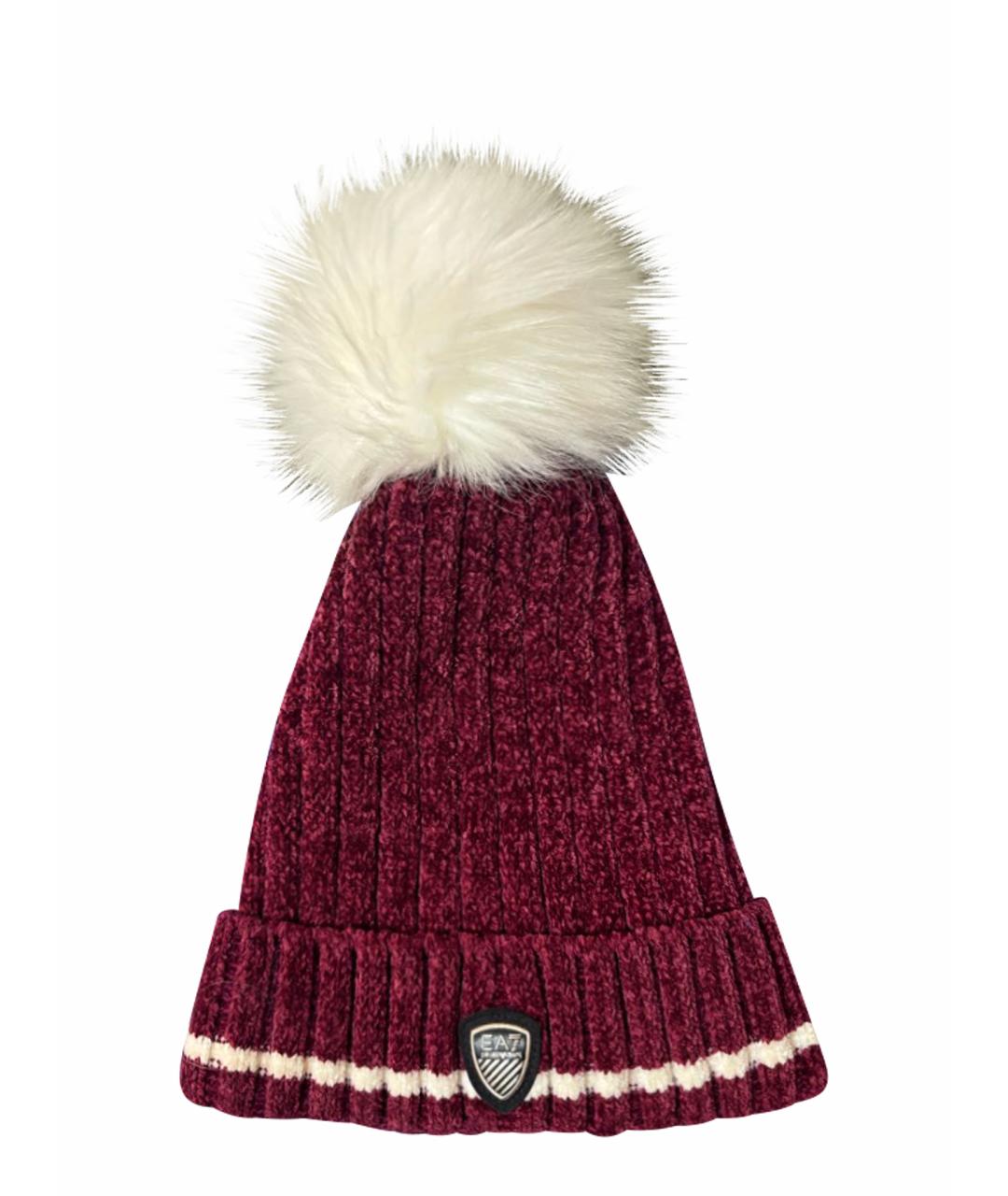 EA7 Бордовая шапка, фото 1