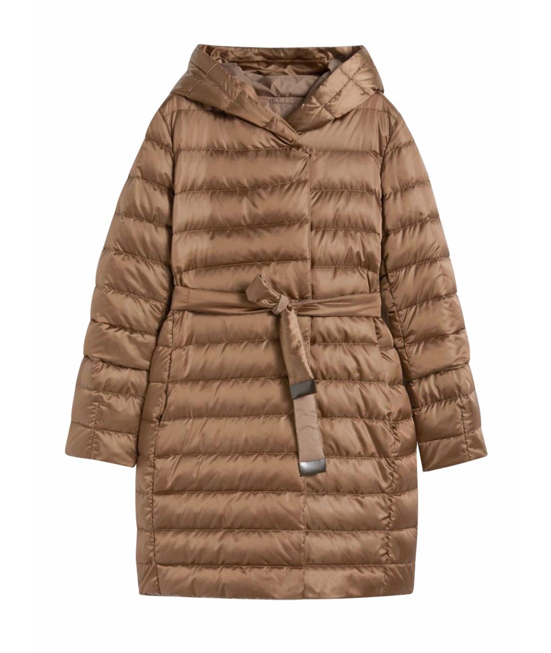 MAX MARA THE CUBE Коричневый полиэстеровый пуховик, фото 1