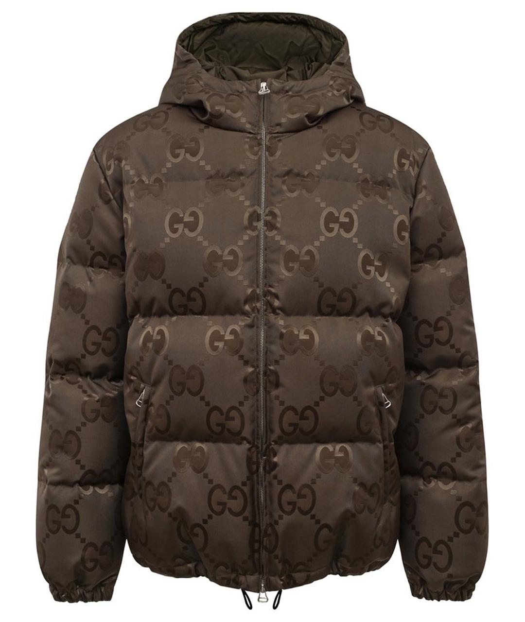 GUCCI Хаки полиэстеровый пуховик, фото 1