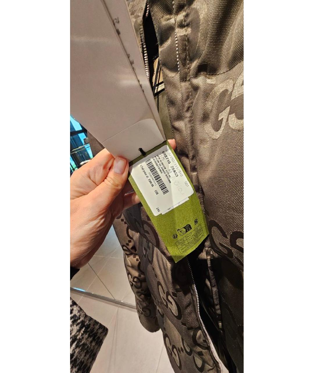 GUCCI Хаки полиэстеровый пуховик, фото 7