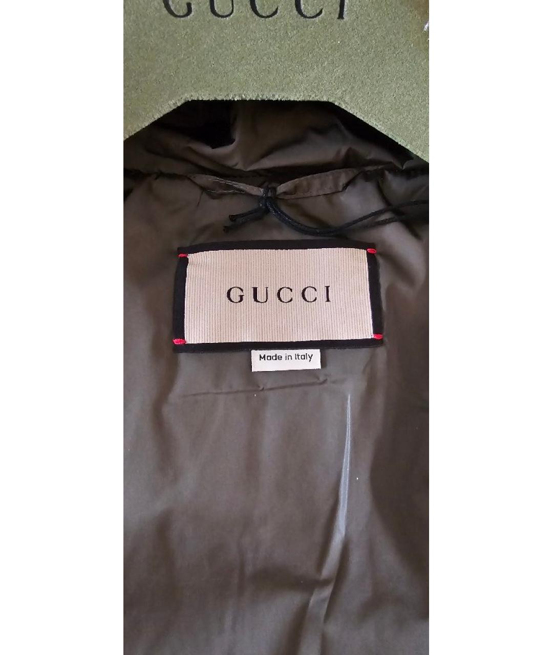 GUCCI Хаки полиэстеровый пуховик, фото 3