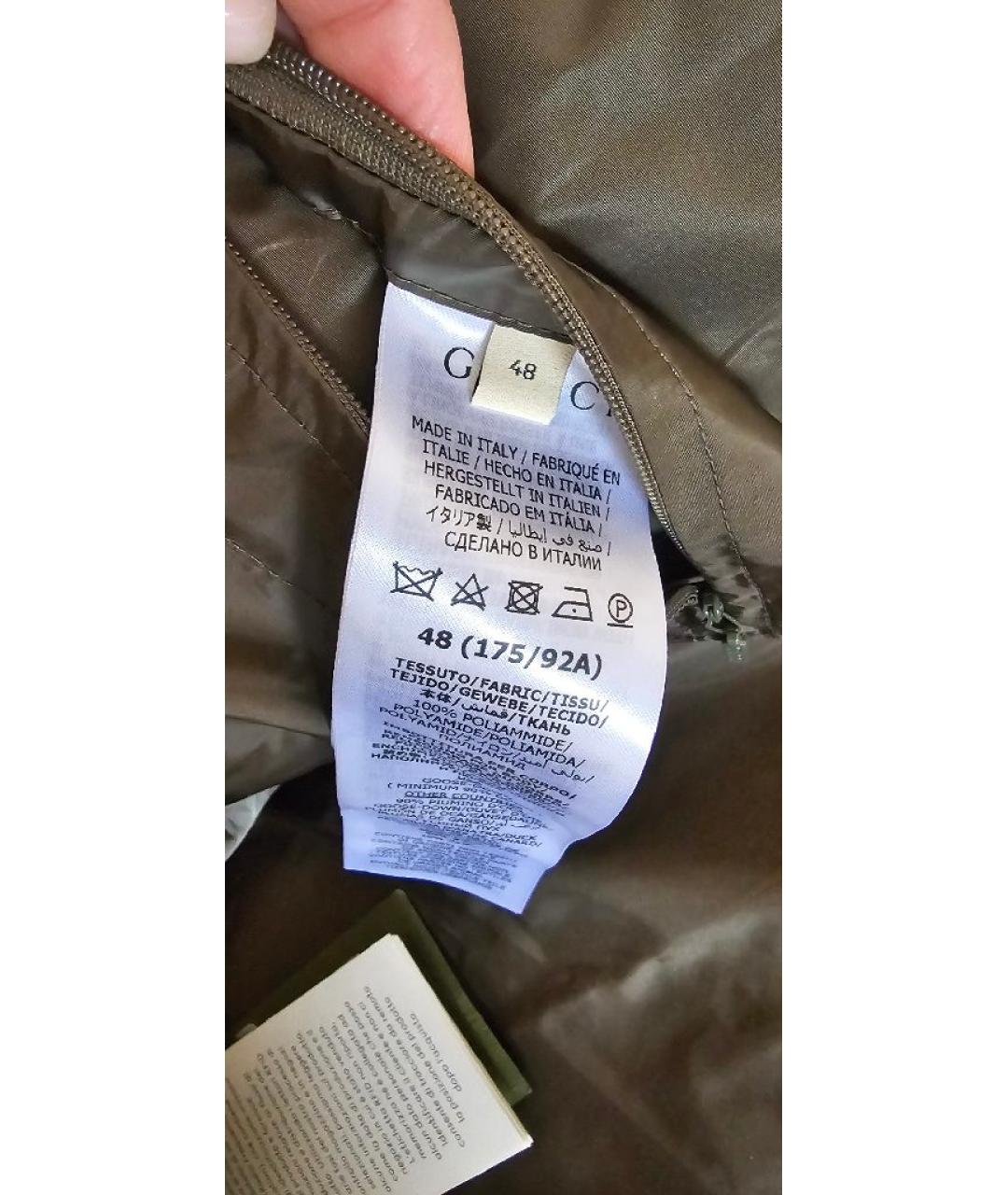 GUCCI Хаки полиэстеровый пуховик, фото 5