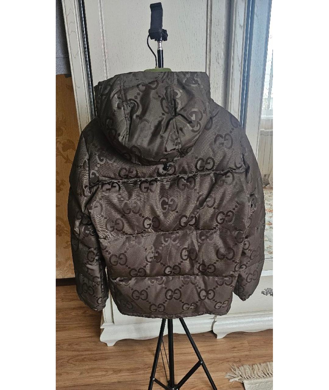 GUCCI Хаки полиэстеровый пуховик, фото 2