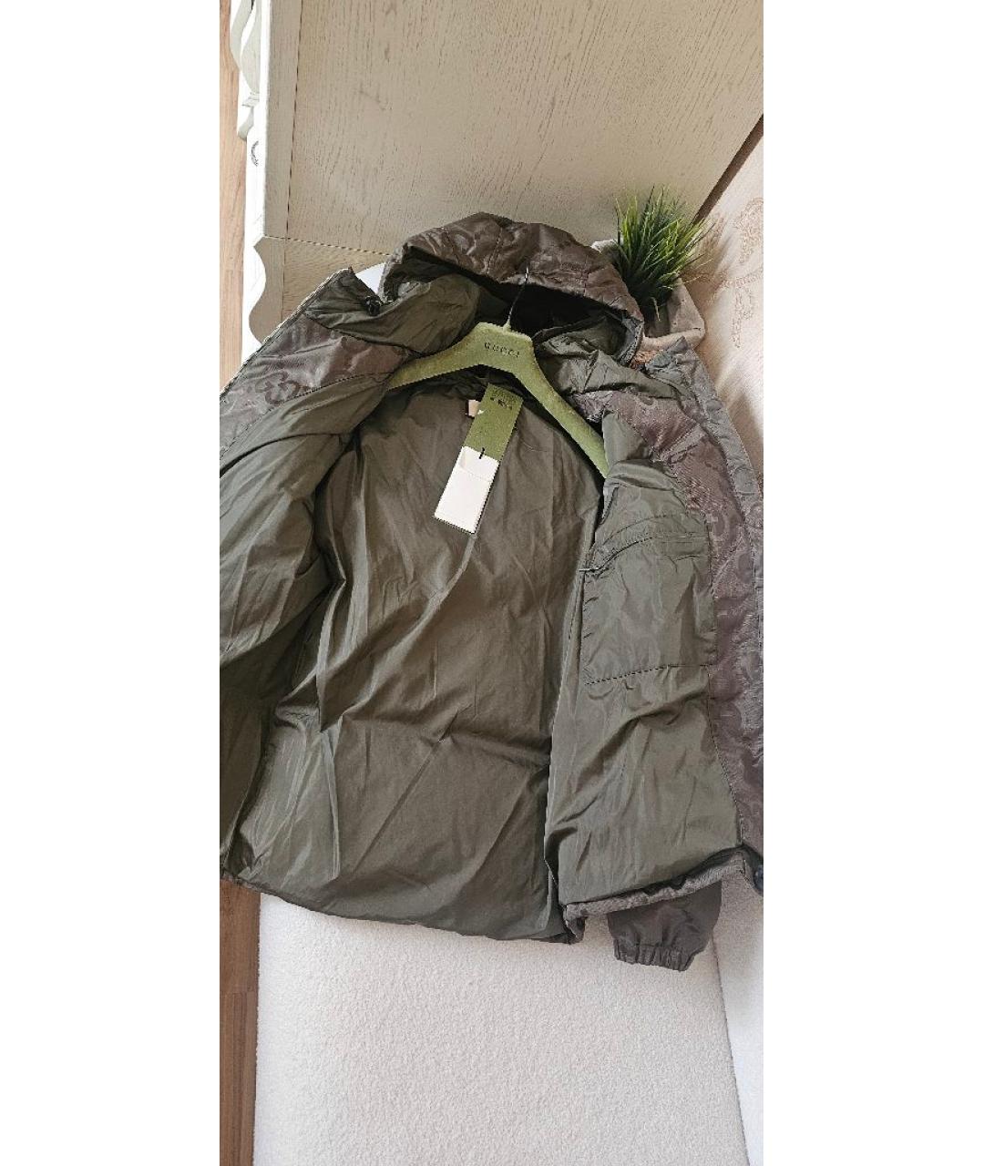 GUCCI Хаки полиэстеровый пуховик, фото 6