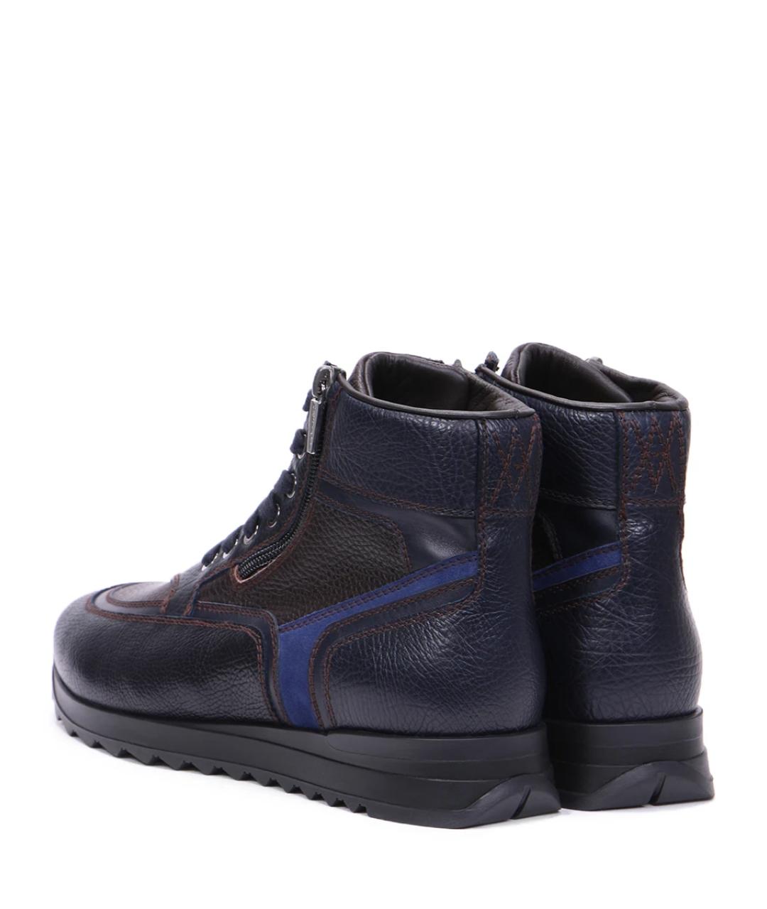 ARTIOLI Синие кожаные высокие ботинки, фото 4