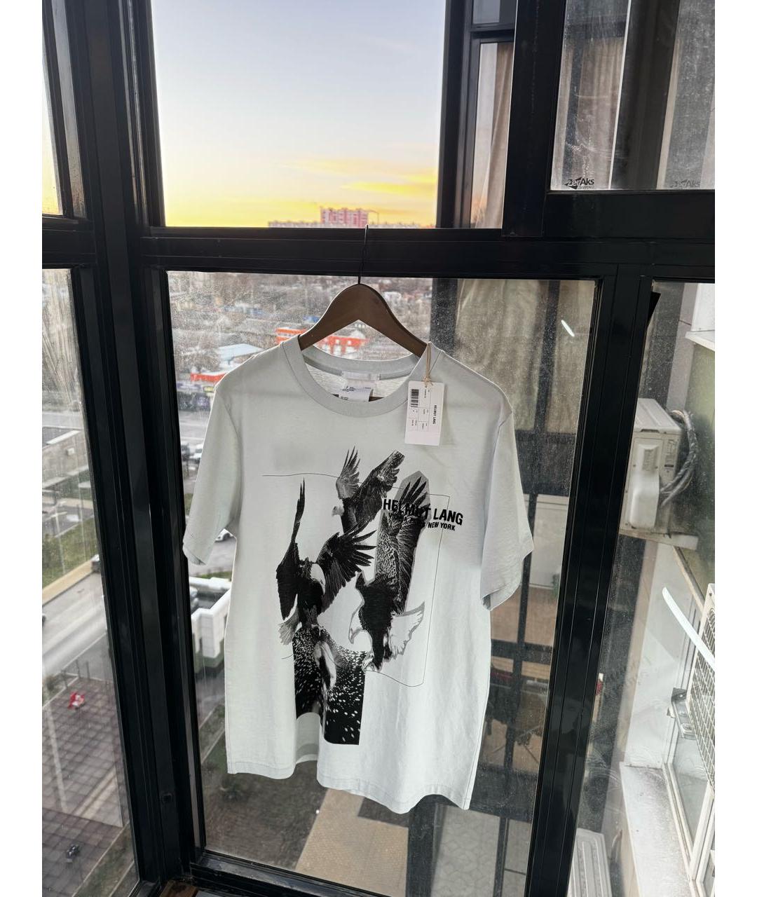 HELMUT LANG Белая хлопковая футболка, фото 4