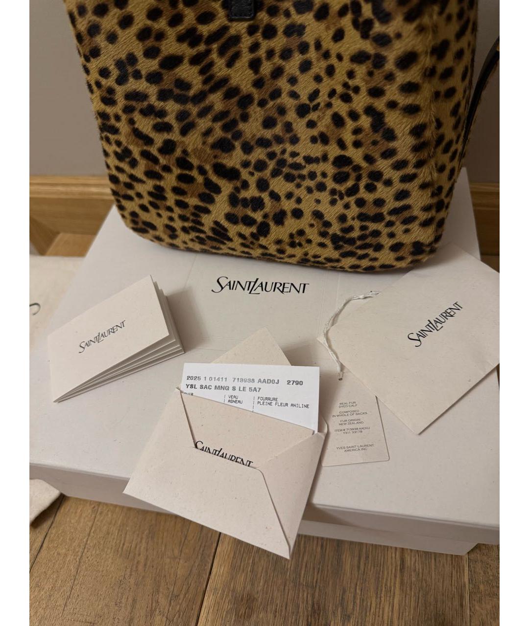 SAINT LAURENT Мульти меховая сумка через плечо, фото 5