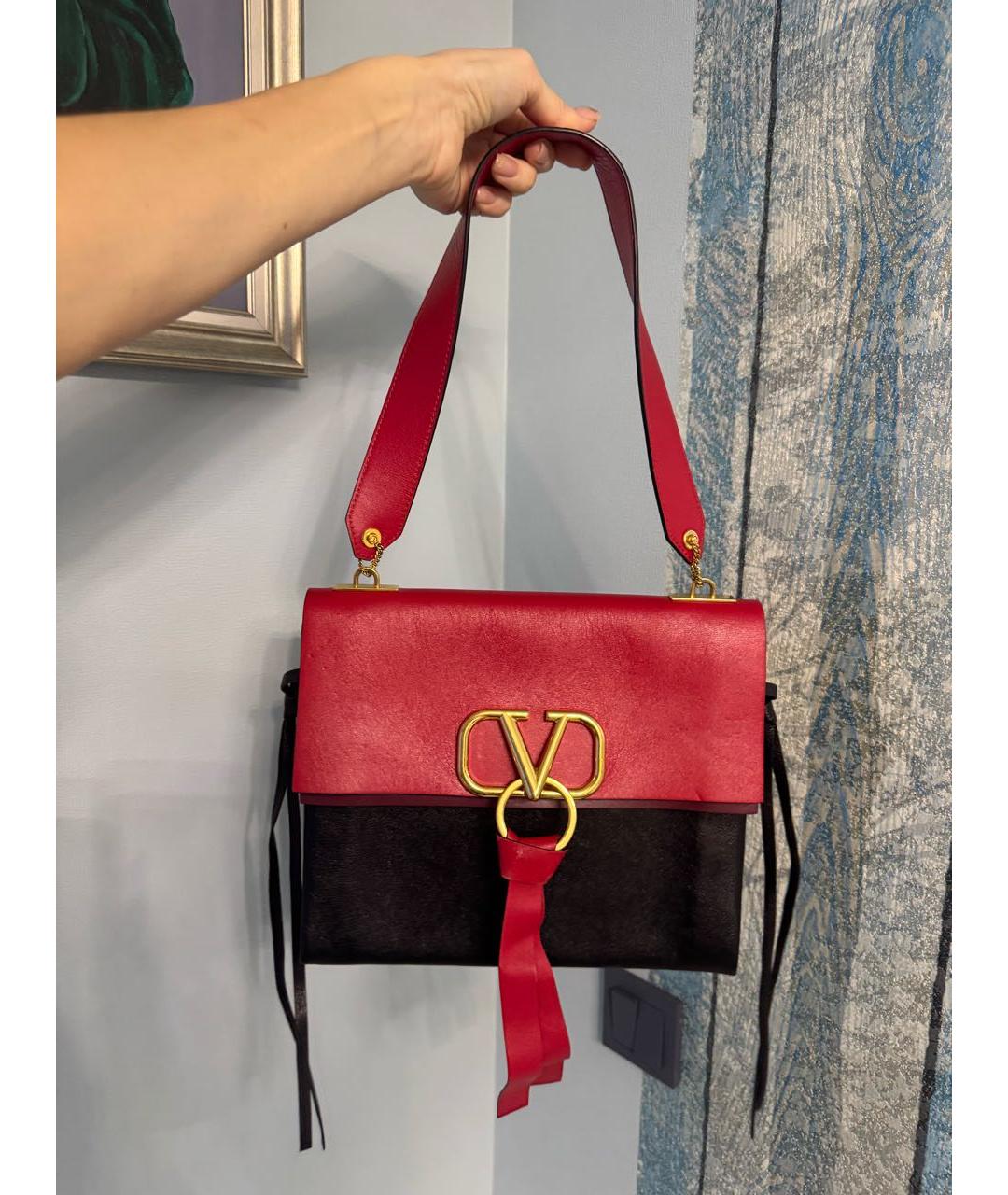 VALENTINO Красная кожаная сумка через плечо, фото 6