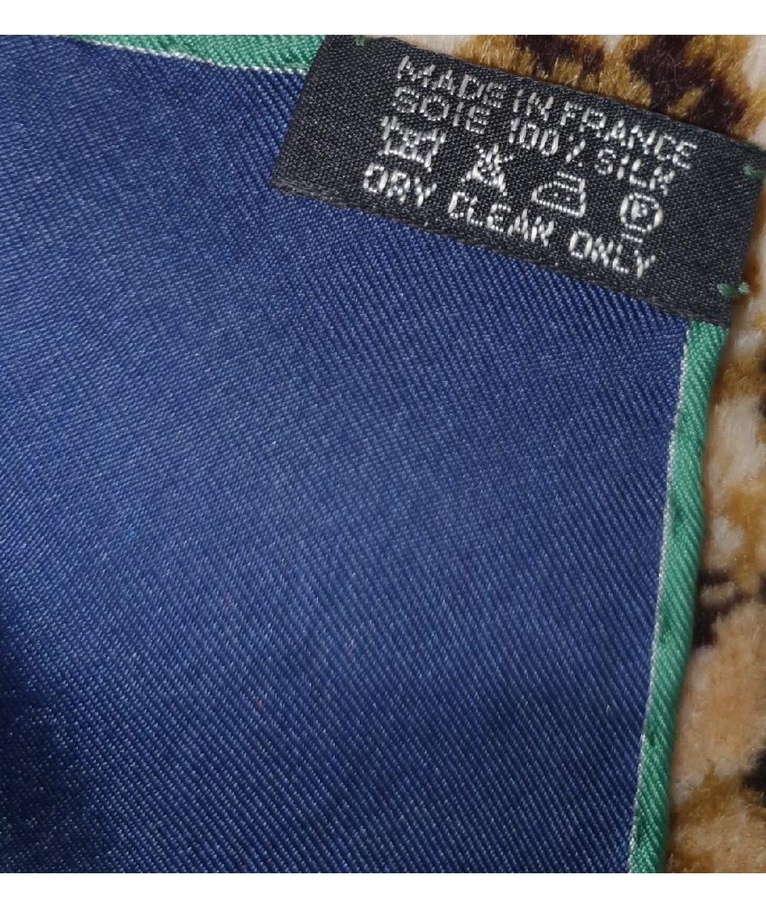 HERMES Бежевый шелковый платок, фото 3