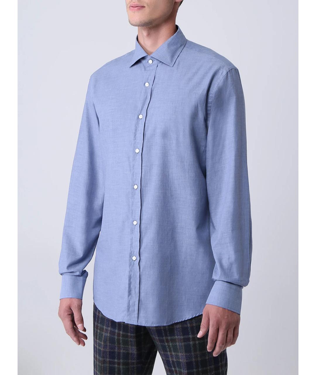 RALPH LAUREN Голубая хлопковая кэжуал рубашка, фото 3