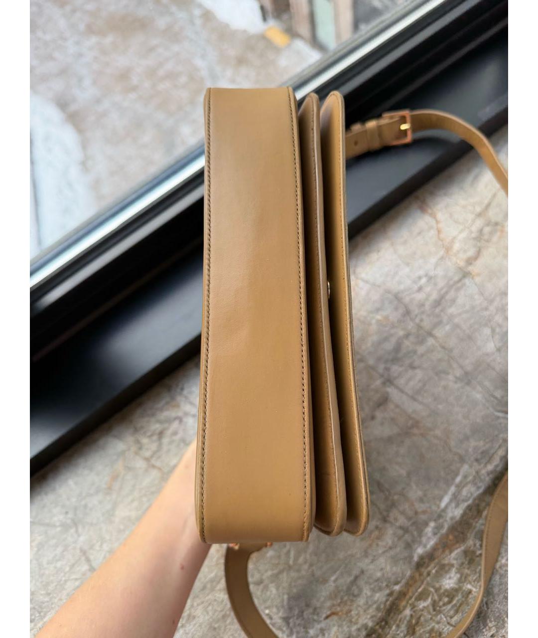 SAINT LAURENT Коричневая кожаная сумка через плечо, фото 6