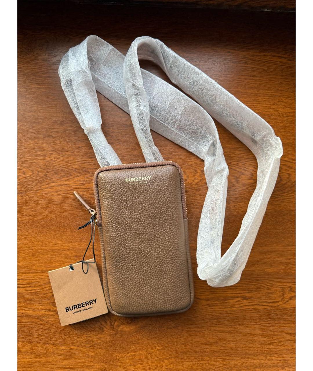 BURBERRY Коричневая кожаная сумка через плечо, фото 3