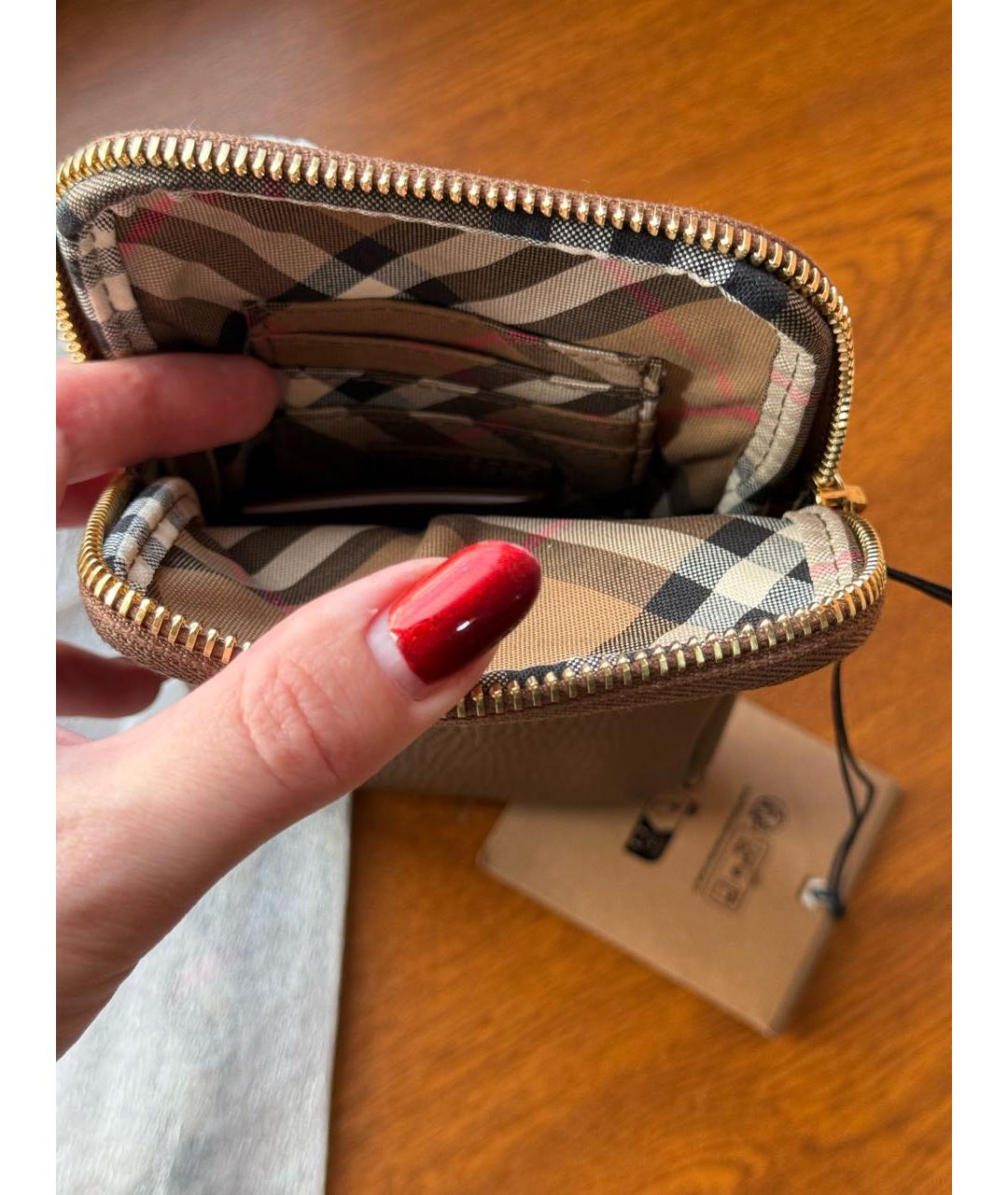 BURBERRY Коричневая кожаная сумка через плечо, фото 5