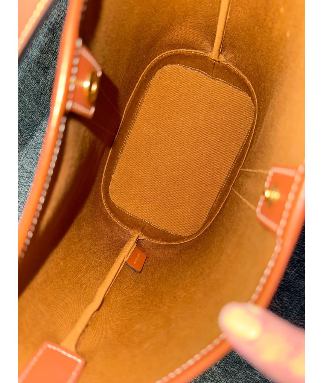 CELINE Коричневая кожаная сумка через плечо, фото 4