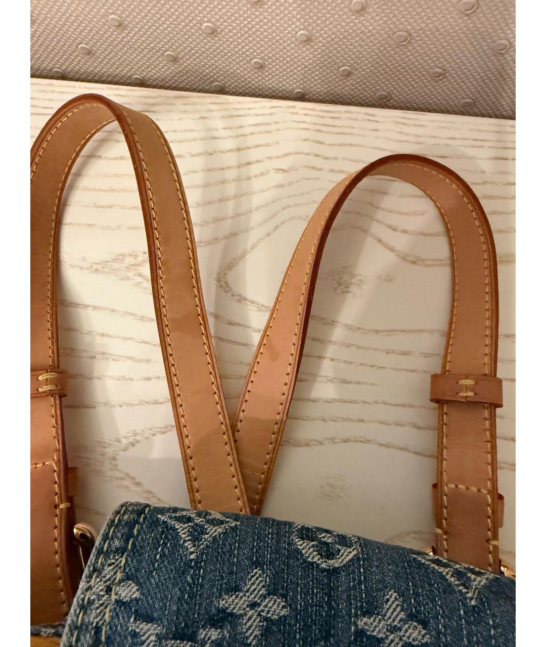 LOUIS VUITTON Синий тканевый рюкзак, фото 7