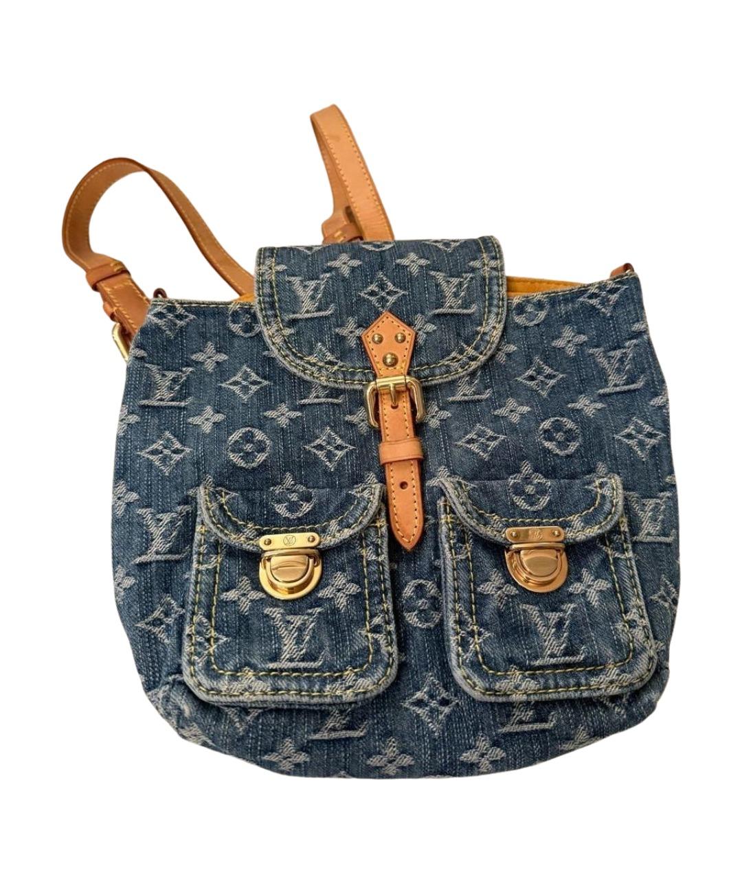 LOUIS VUITTON Синий тканевый рюкзак, фото 1