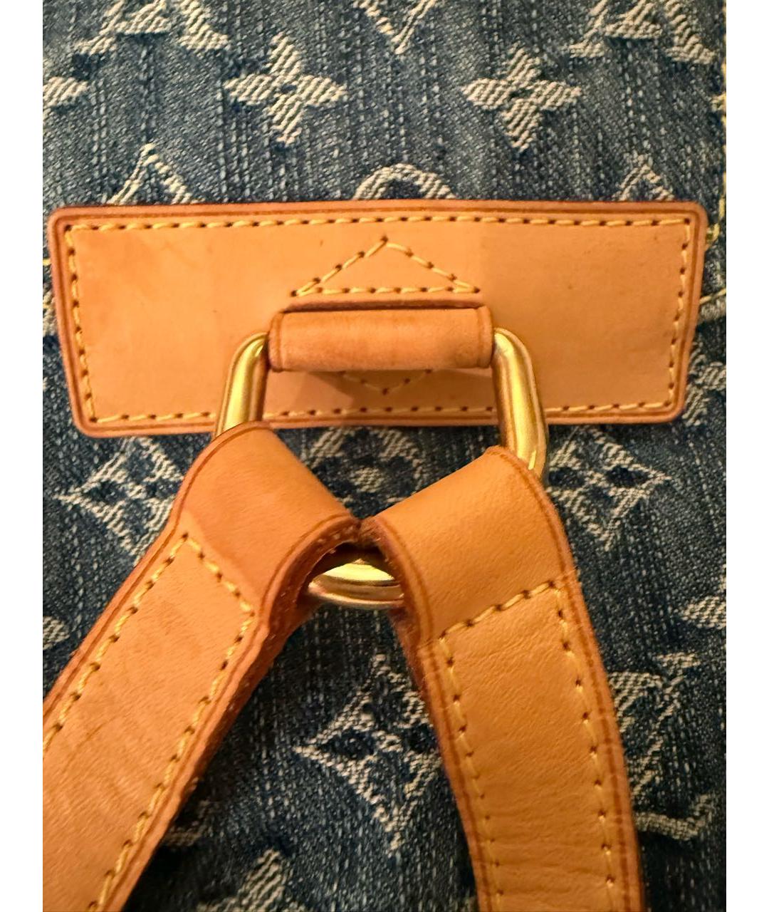 LOUIS VUITTON Синий тканевый рюкзак, фото 5