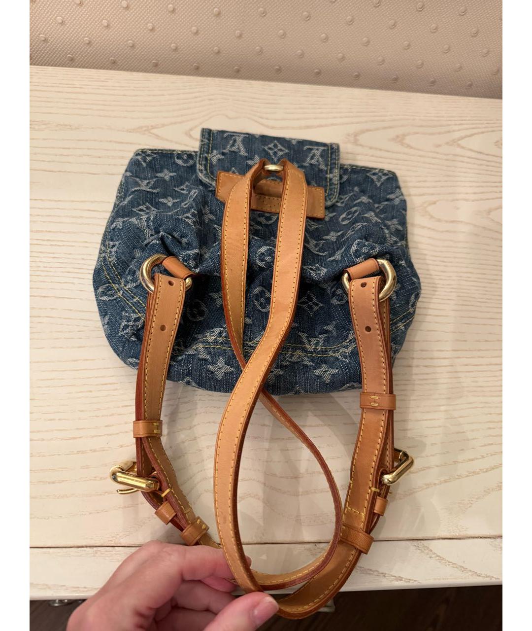 LOUIS VUITTON Синий тканевый рюкзак, фото 3