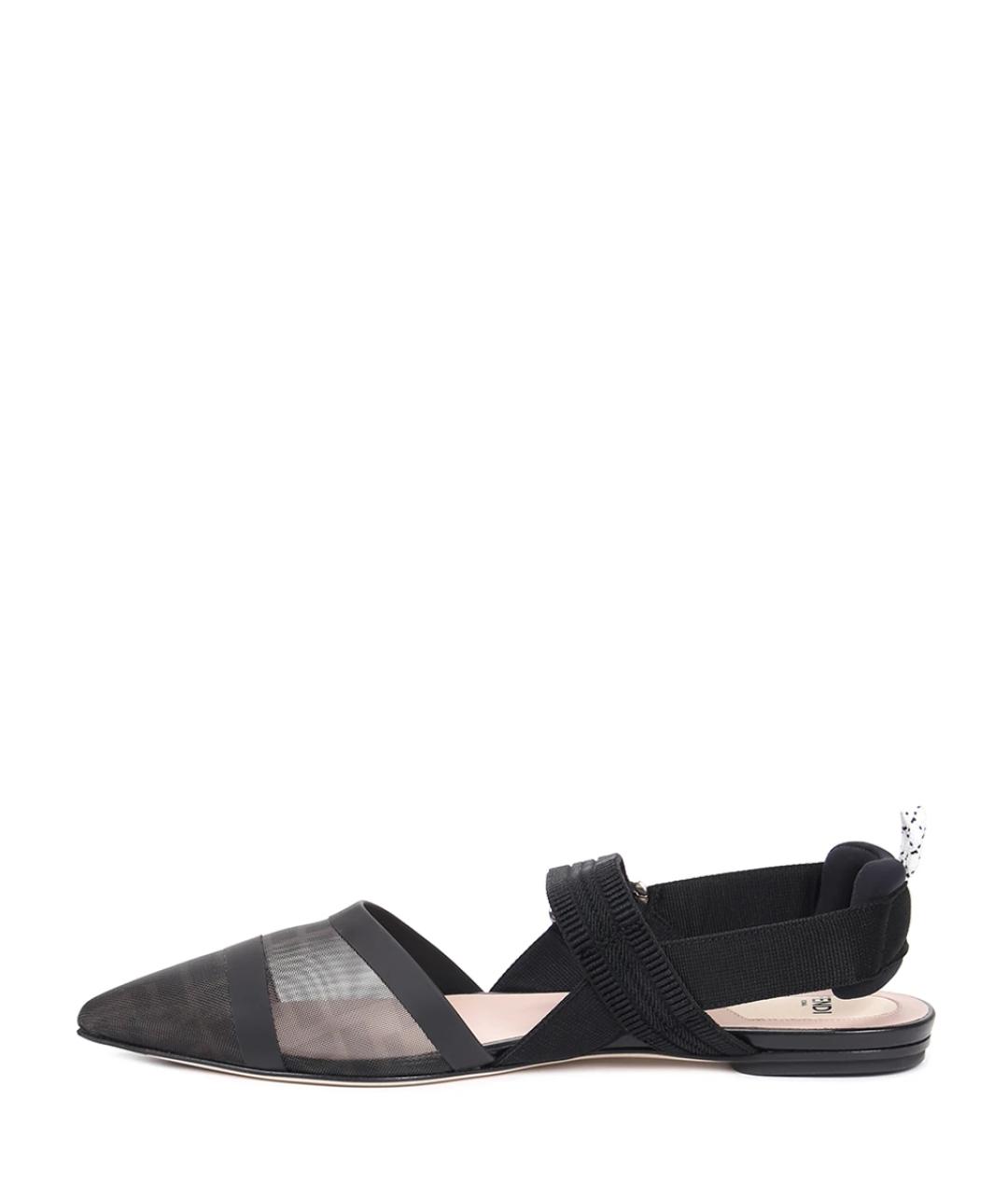 FENDI Черные текстильные балетки, фото 3
