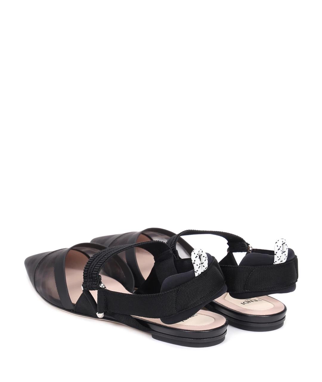 FENDI Черные текстильные балетки, фото 4