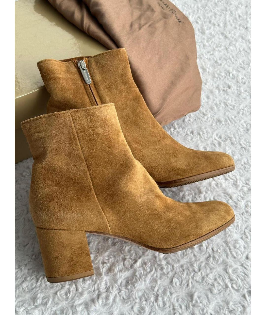 GIANVITO ROSSI Коричневые замшевые ботинки, фото 3